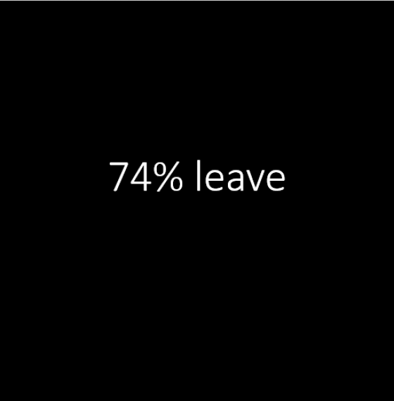 74% leave sites