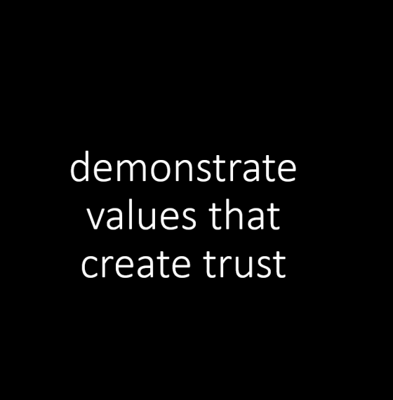 64% of people gauge trust from shared values